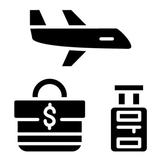 Business Trip Glyph Icon | Travel Agency
