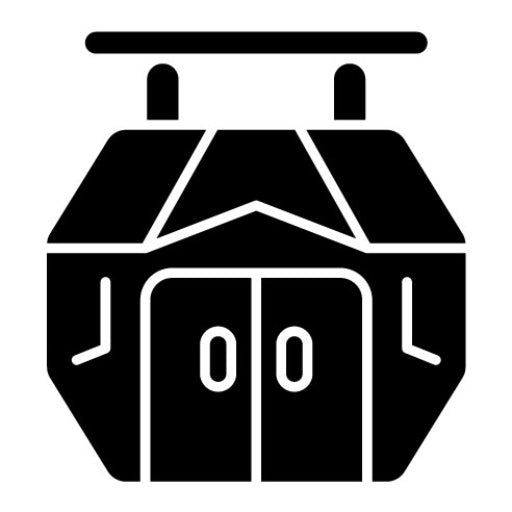 Cable Car Cabin Glyph Icon