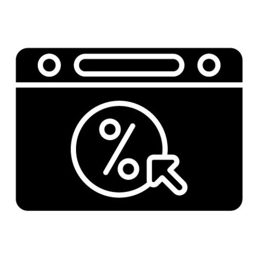 Click Through Rate Glyph Icon | Social Media Agency