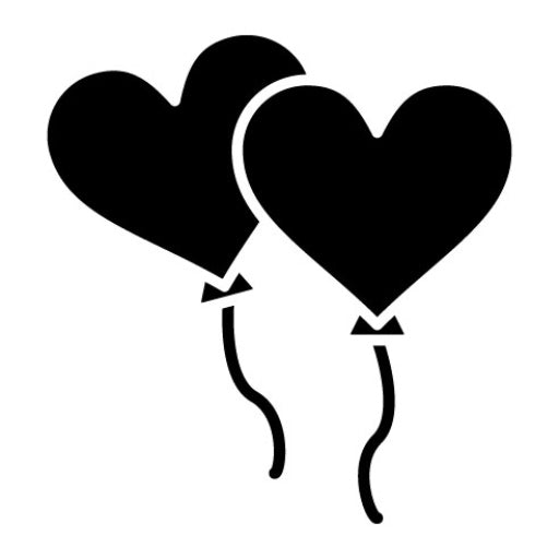 Balloon Hearts Glyph Icon
