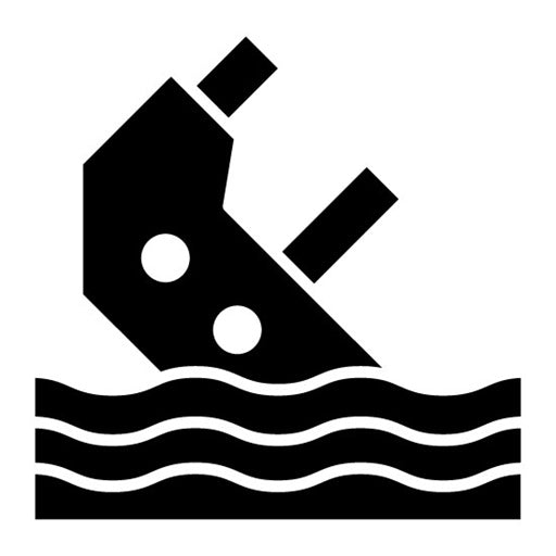Boat Sink Glyph Icon | Natural Disaster