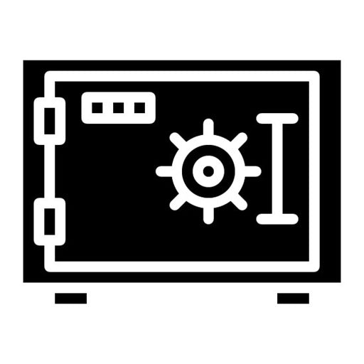 Money Filled Vault Glyph Icon