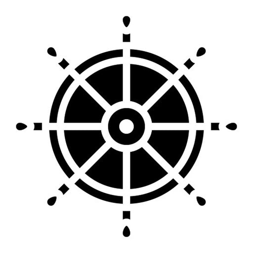 Ship Wheel Glyph Icon