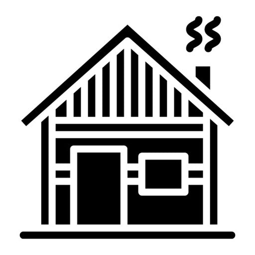 Wood Cabin Glyph Icon