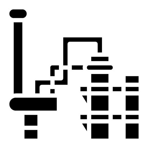 Metallurgical Plant Glyph Icon