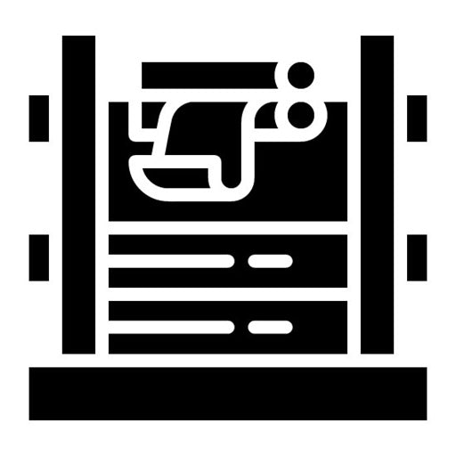 Rolling Machine Glyph Icon | Mettalurgy