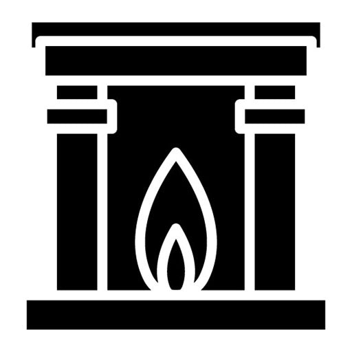 Fireplace Glyph Icon | Retro