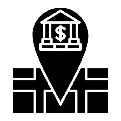 Bank Location Glyph Icon