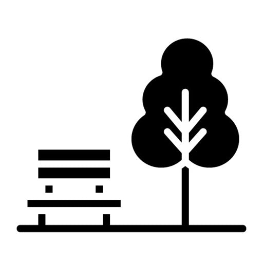 Park Bench Glyph Icon