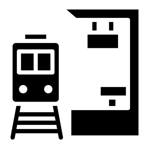 Train Platform Glyph Icon