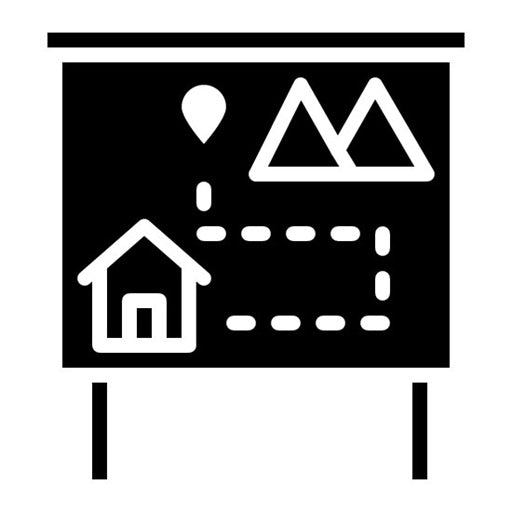 Ski Resort Map Glyph Icon