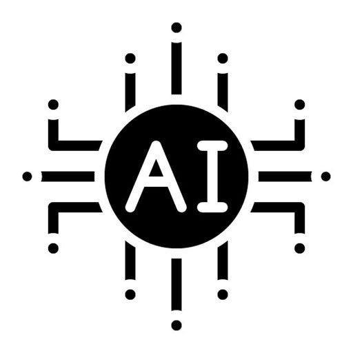 Artificial Intelligence Glyph Icon | Cyberpunk