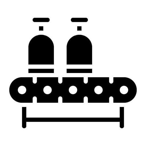 Production Line Glyph Icon | Mass Production