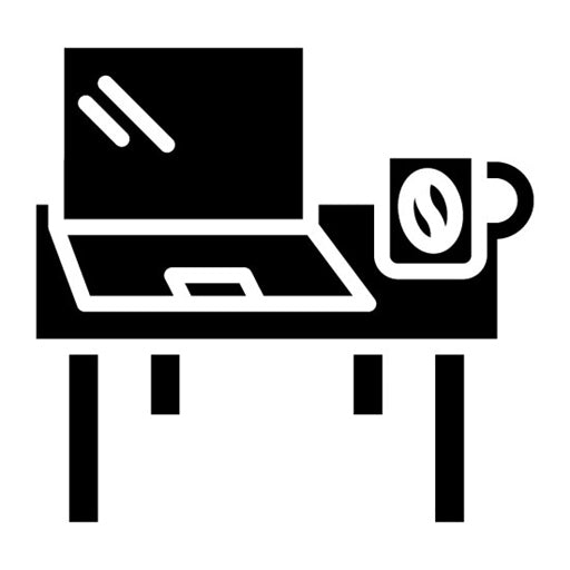 Laptop and Coffee Glyph Icon