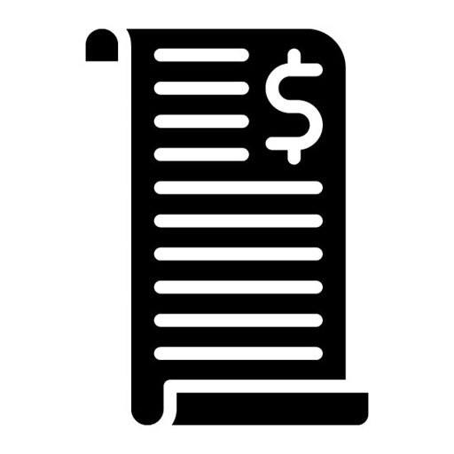 Hospital Bill Glyph Icon