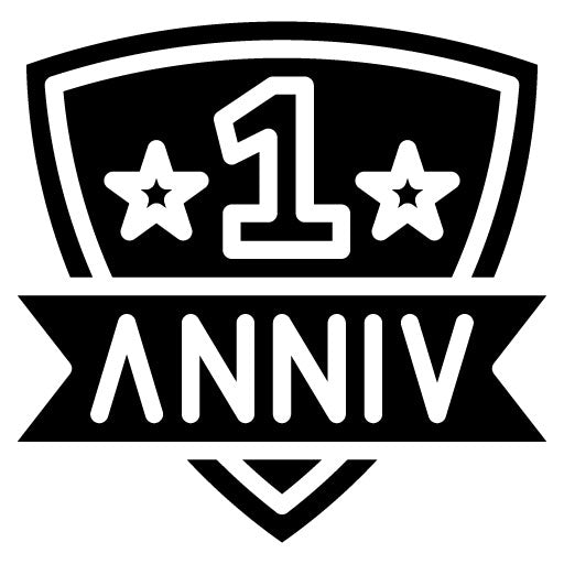 Anniversary Badge Glyph Icon