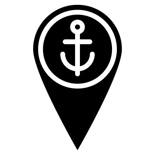 Harbor Map Glyph Icon