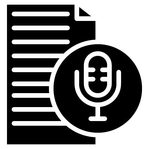 Voice Transcription Glyph Icon