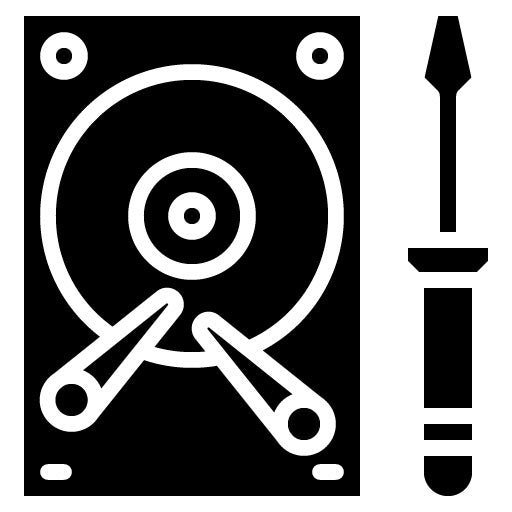 External Hard Drive Repair Glyph Icon