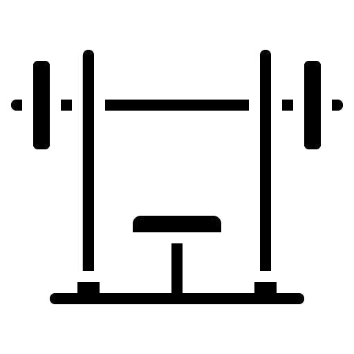 Bench Press Glyph Icon | Weightlifting