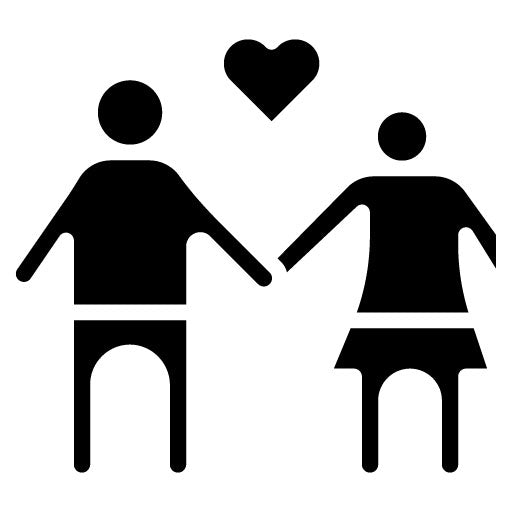 Romantic Walk Glyph Icon