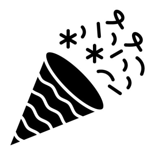 Confetti Glyph Icon