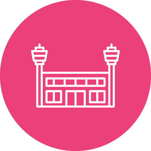 Airport Line Circle Icon