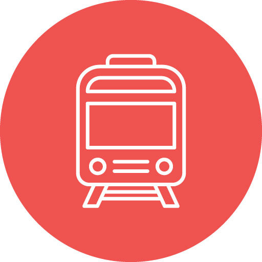Immigration Train Line Circle Icon