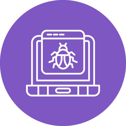 Website Hacked Line Circle Icon