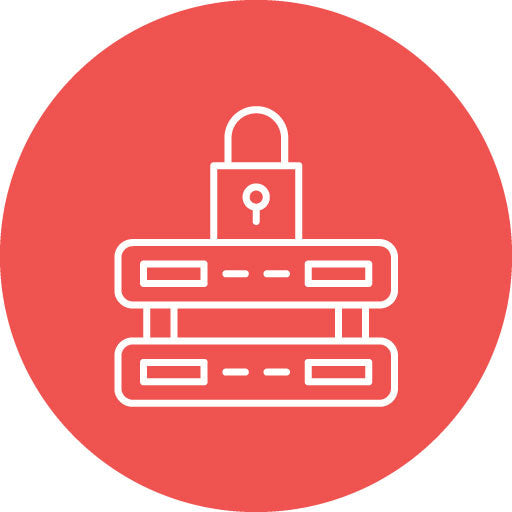 Server Locked Line Circle Icon