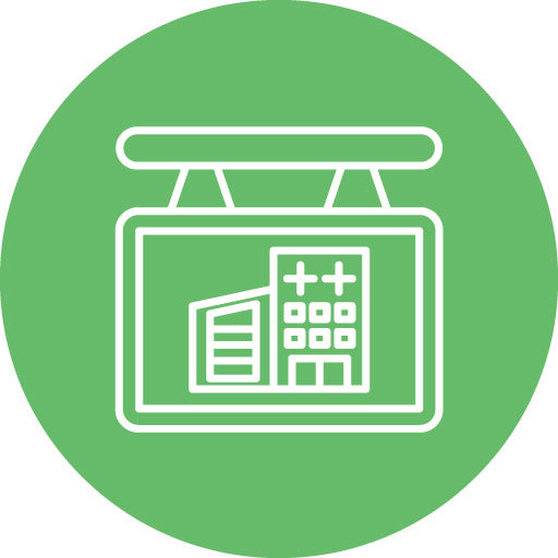 Hospital Sign Line Circle Icon