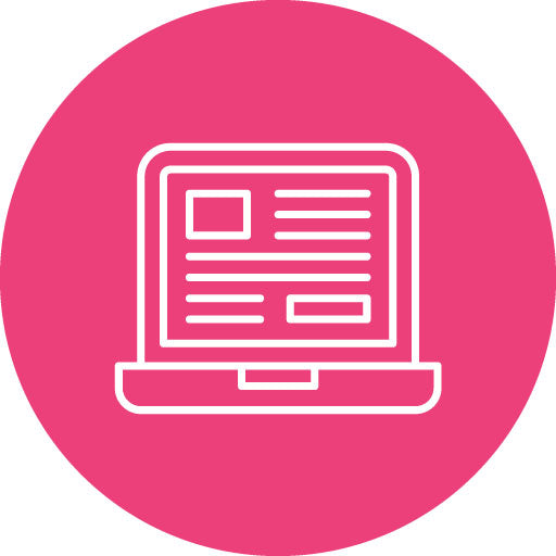 Media Laptop Line Circle Icon