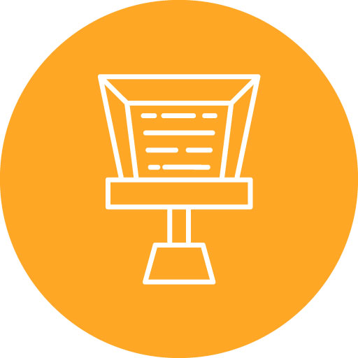 Teleprompter Line Circle Icon
