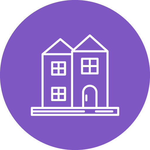 Duplex House Line Circle Icon