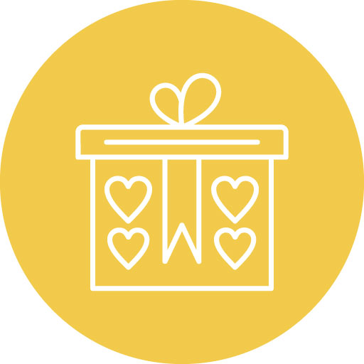 Gift Box Line Circle Icon