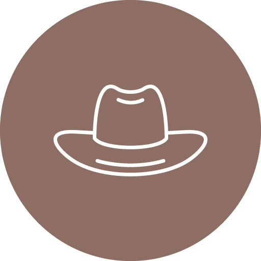 Cowboy Hat Line Circle Icon