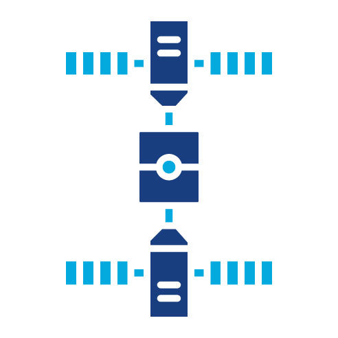 Two Color Space Capsule Glyph Icon