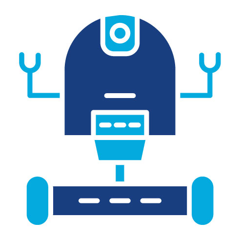 Two Color Space Robot Glyph Icon