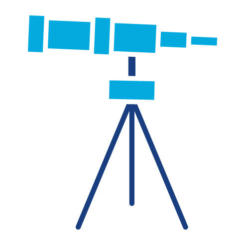 Two Color Telescope Glyph Icon