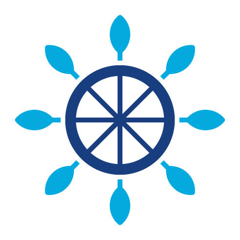 Two Color Ship Wheel Glyph Icon