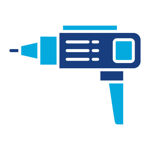 Two Color Automatic Drilling Glyph Icon