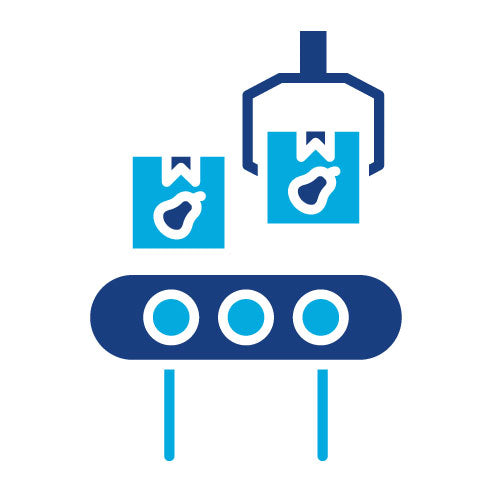 Two Color Food Conveyor Glyph Icon