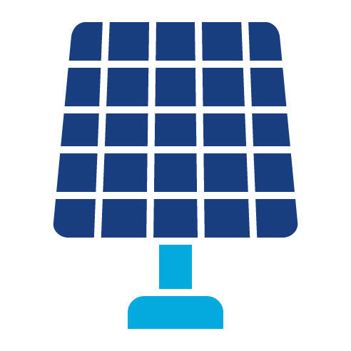 Two Color Solar Panel Glyph Icon