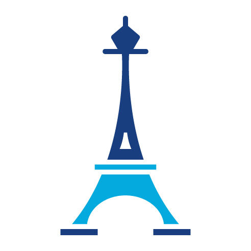 Two Color Eiffel Tower Glyph Icon