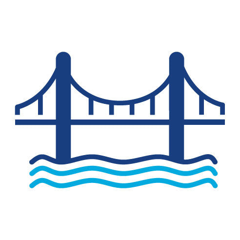 Two Color Golden Gate Bridge Glyph Icon