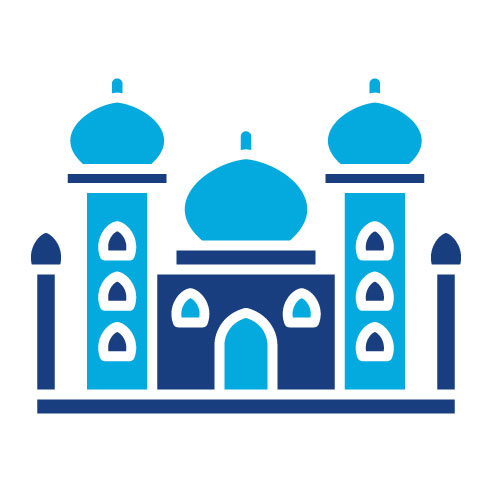 Two Color Taj Mahal Glyph Icon