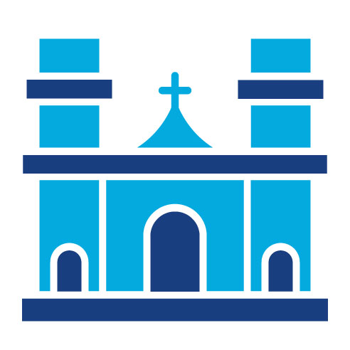 Two Color Notre Dame Glyph Icon