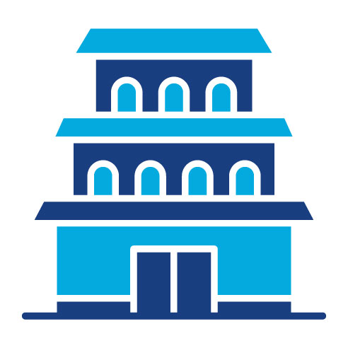 Two Color Matsumoto Castle Glyph Icon