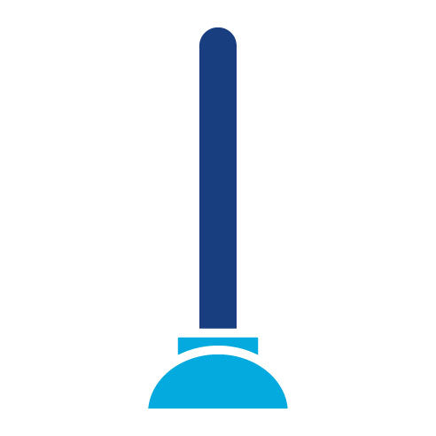 Two Color Plunger Glyph Icon