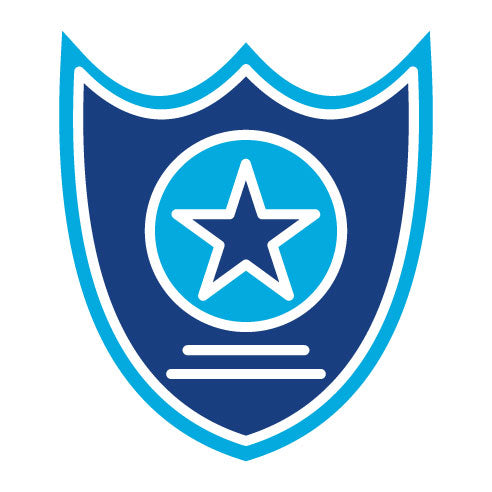 Two Color Sheriff Badge Glyph Icon
